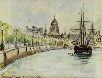 カミーユ・ピサロ Painting - ロンドン セントポール大聖堂 1890 カミーユ ピサロ